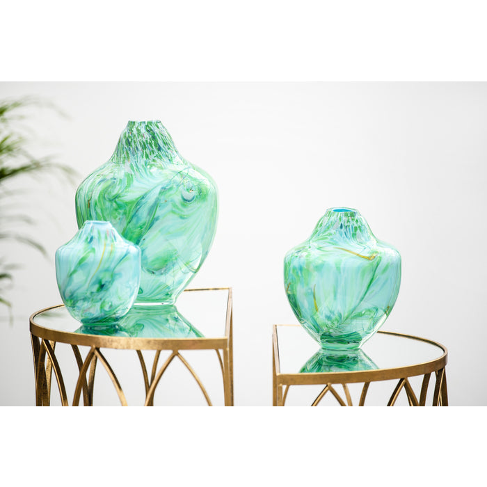 Magnor - Unik Skulptur Kunstglass Grön Multi Stor 31 cm