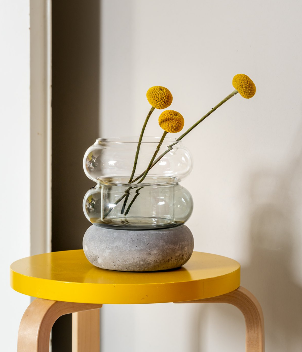 Bagel vas/ljuslykta 18,5 cm, grå