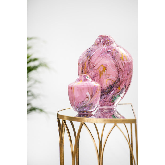 Magnor – Unik Skulptur Konstglas Rosa Multi Stor 31 cm
