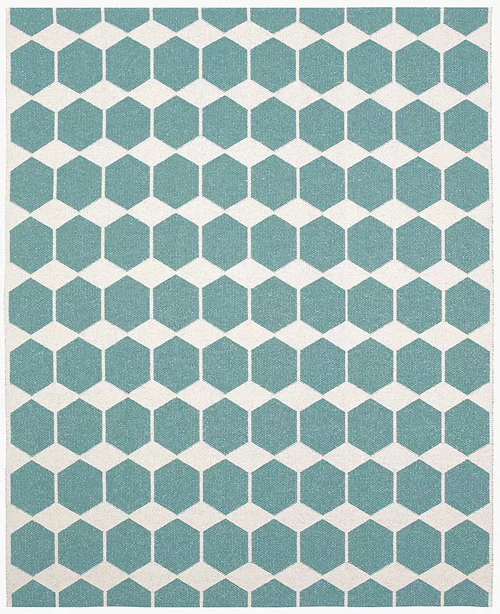 Anna vävd matta 150x200 cm, Aqua
