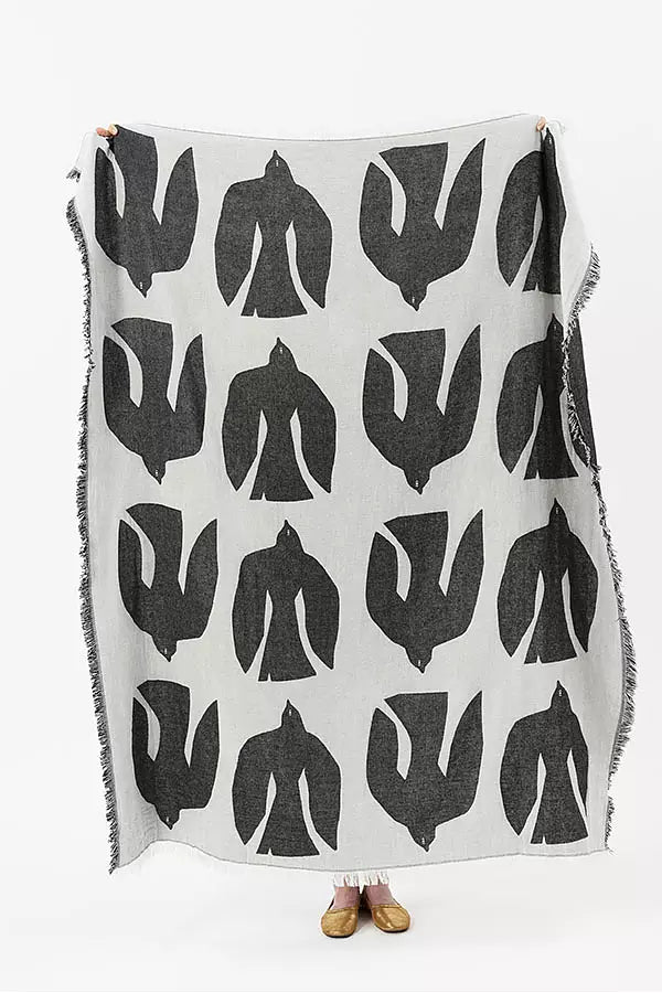 Early Bird vävd filt 130x170 cm, Beluga