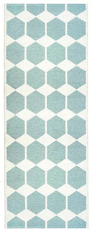 Anna vävd matta 70x300 cm, Aqua