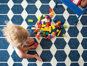 Anna vävd matta 150x200 cm, Denim