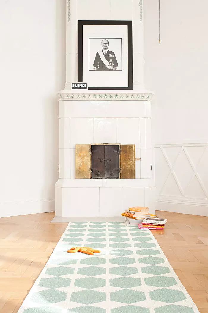 Anna vävd matta 150x200 cm, Aqua