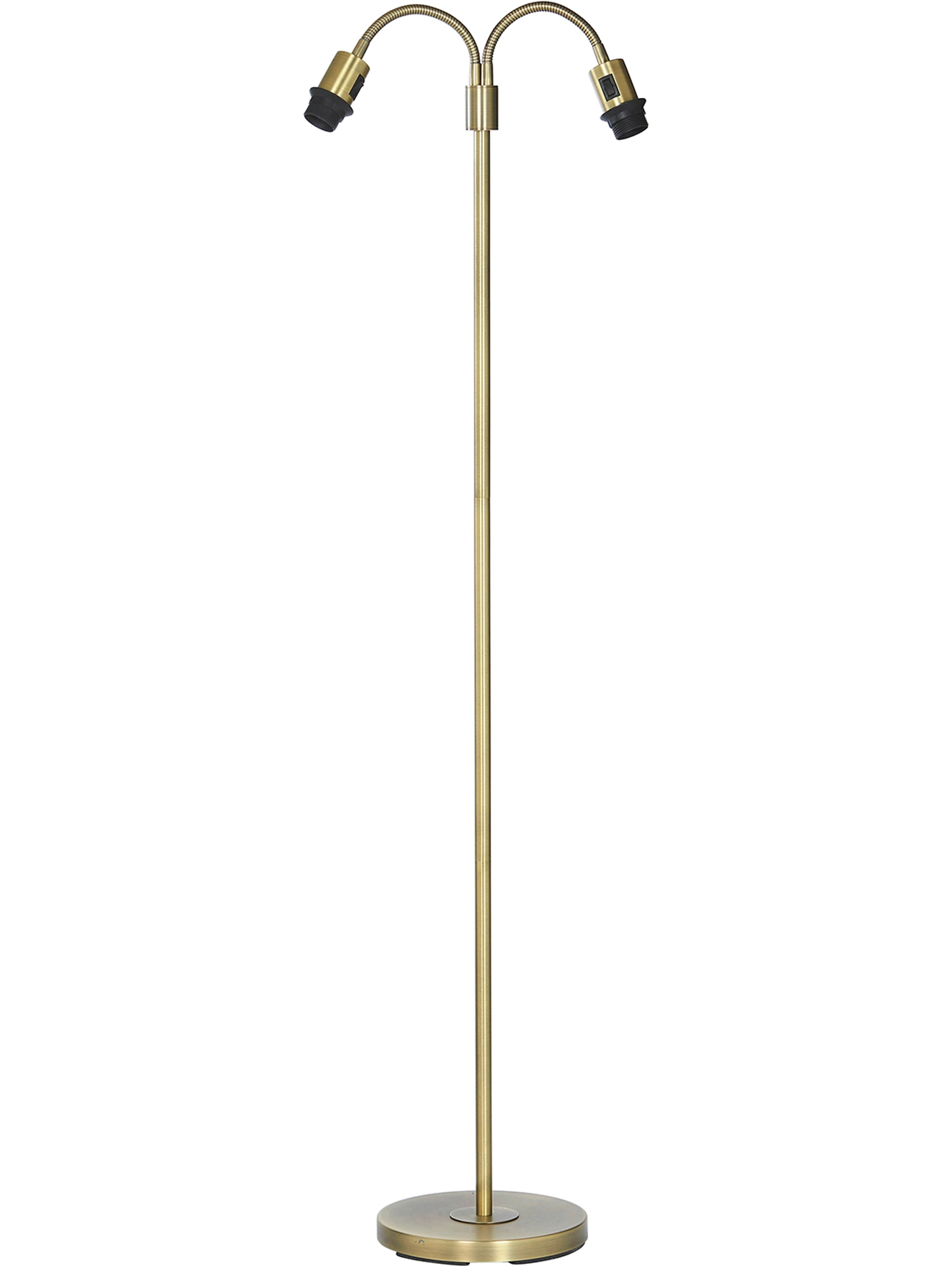 Amy golvlampfot med 2 flexarmar, antikmässing 150 cm