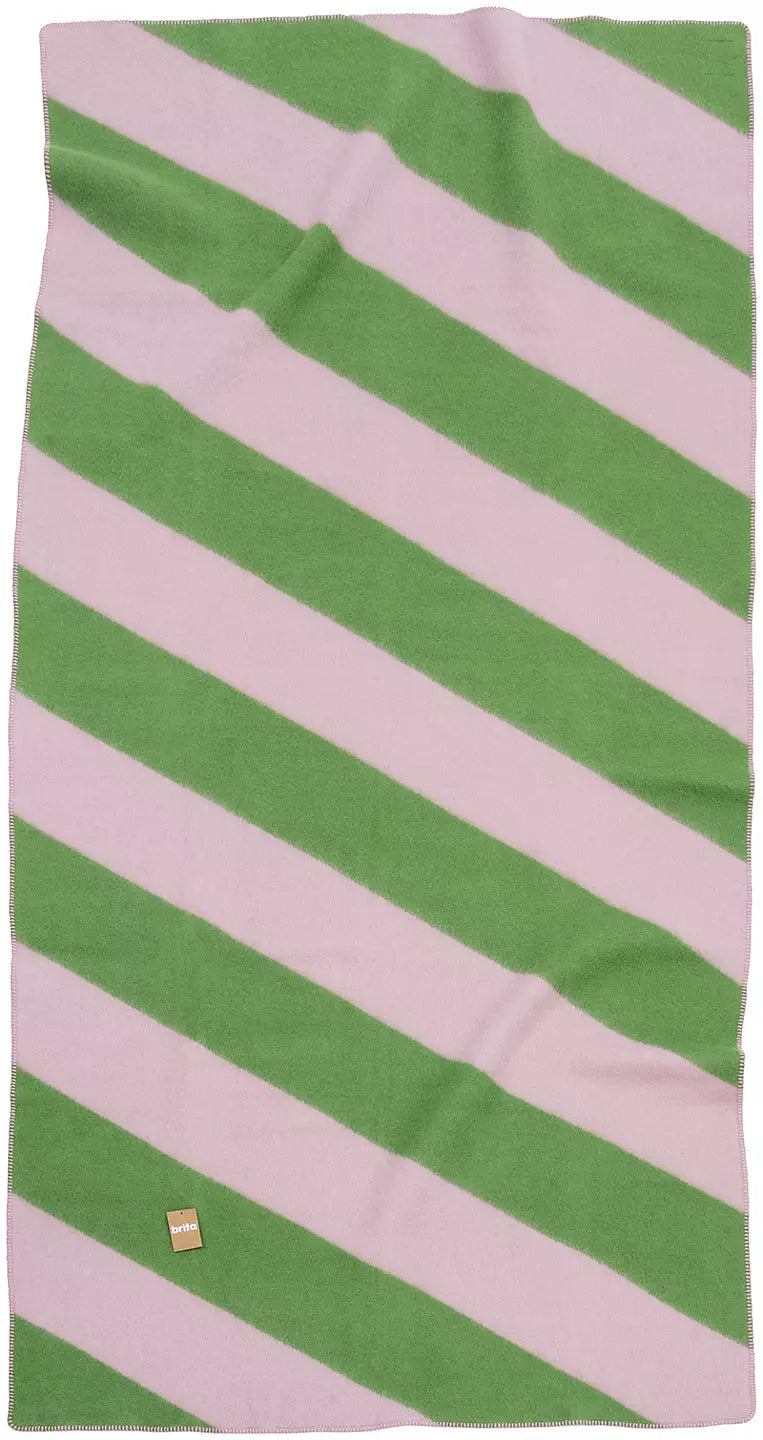 Minola ullfilt 130x260 cm, Pink/Green