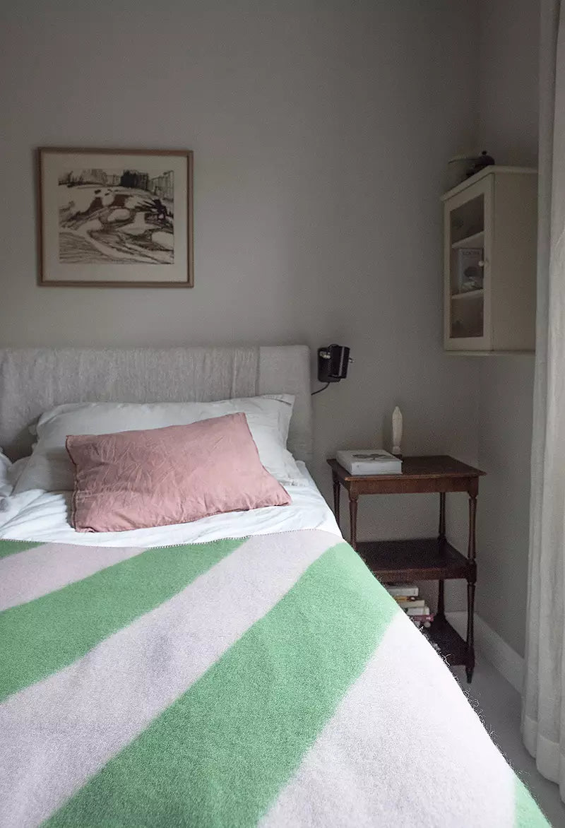 Minola ullfilt 130x260 cm, Pink/Green