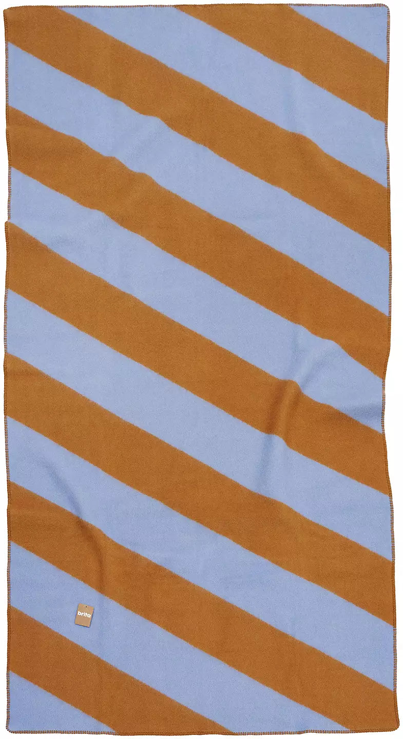 Minola ullfilt 130x260 cm, Brown/Blue