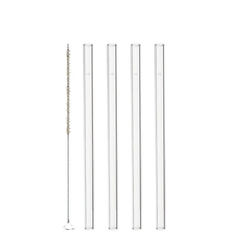 Ciao Sugrör Glas 15cm 4-pack inkl Borste