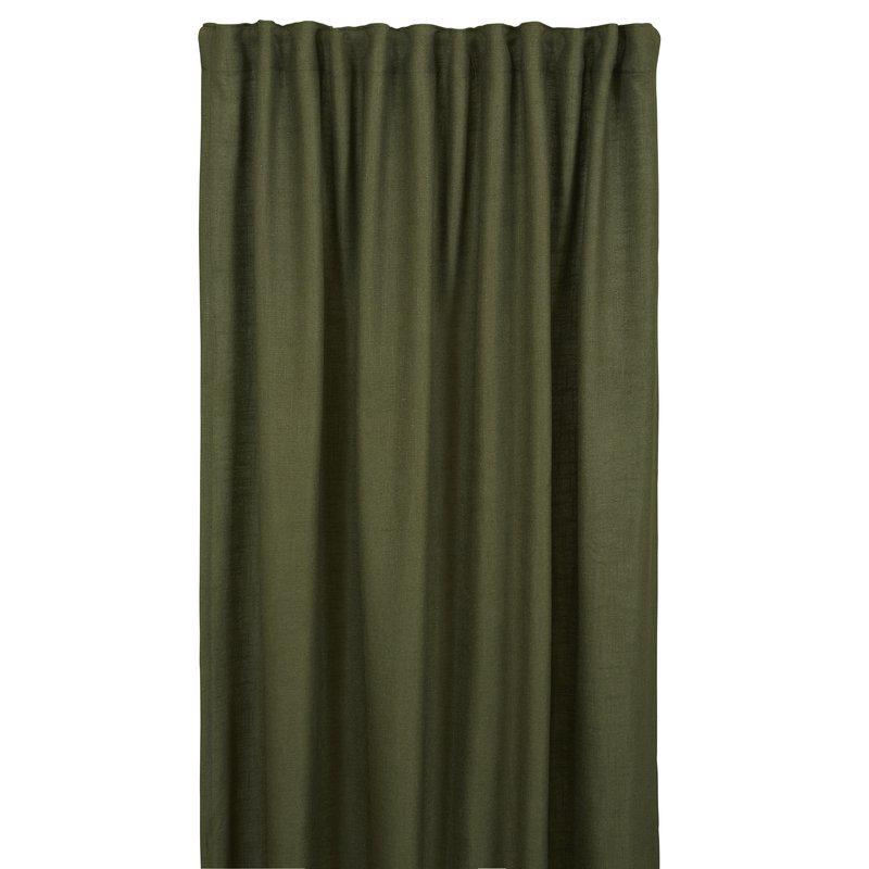 Göran gardinlängd 135x240 cm, Mörk olivgrön