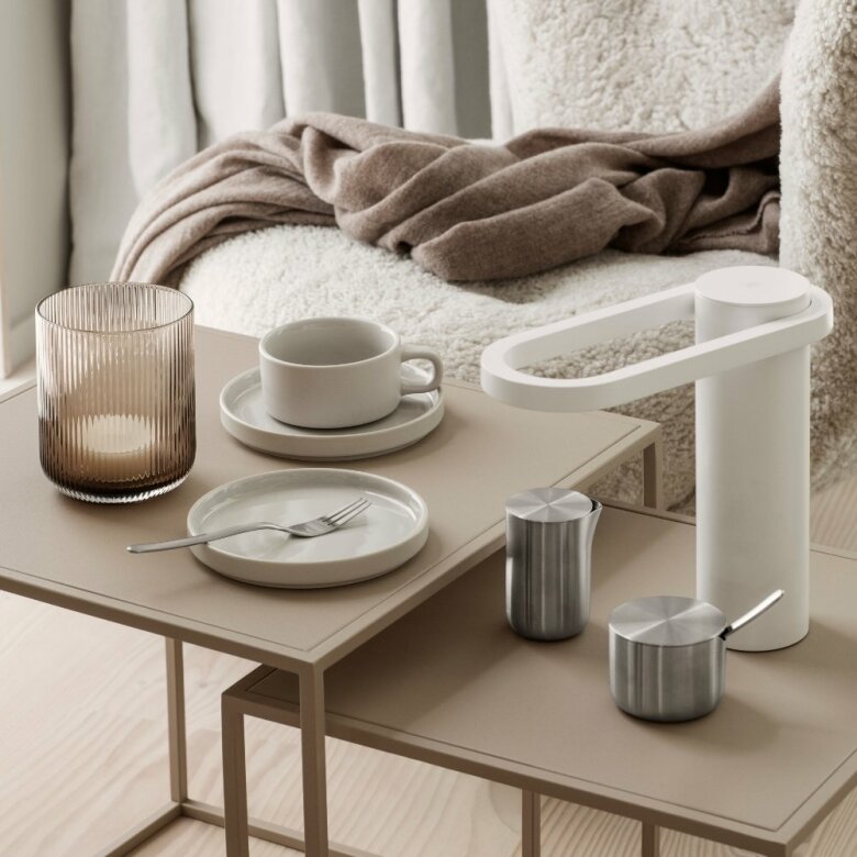 Pilar Tekoppar med fat 200ml Moonbeam 2-pack