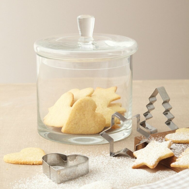 Top Glasburk med lock 20 cm