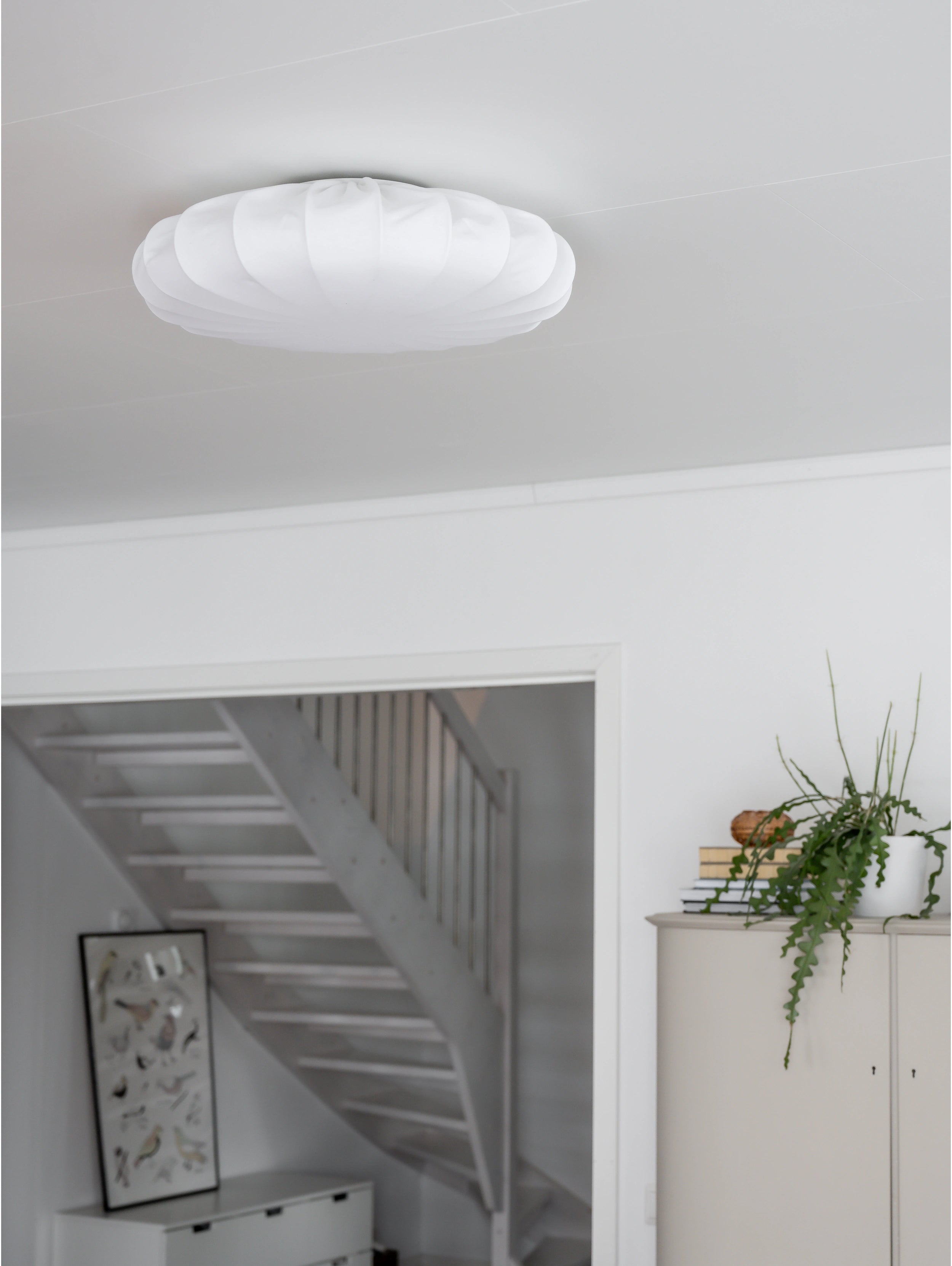 Plafond Franza 55 cm, vit bomullstyg