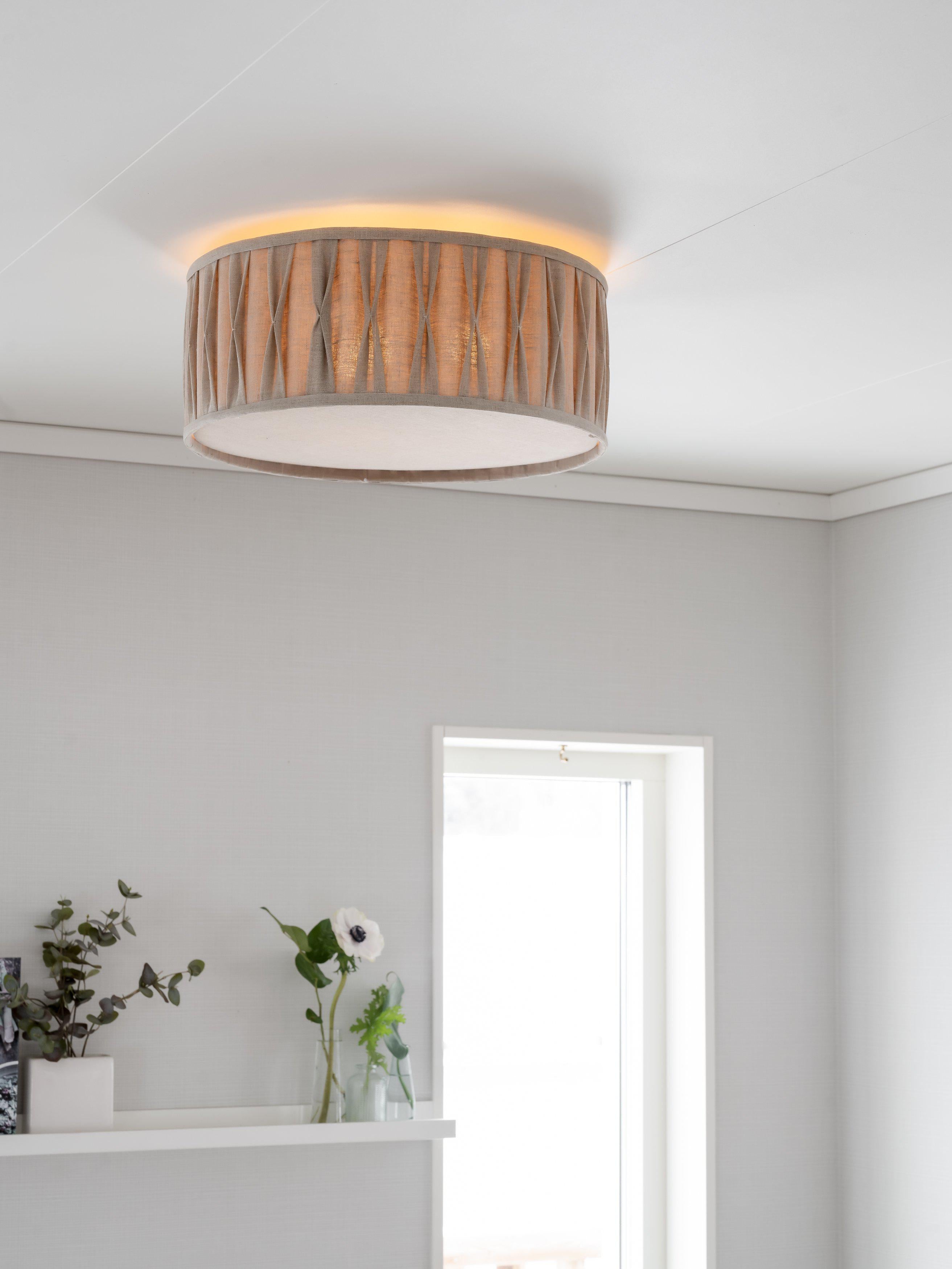 Plissé Stygn plafond 45 cm, Natur