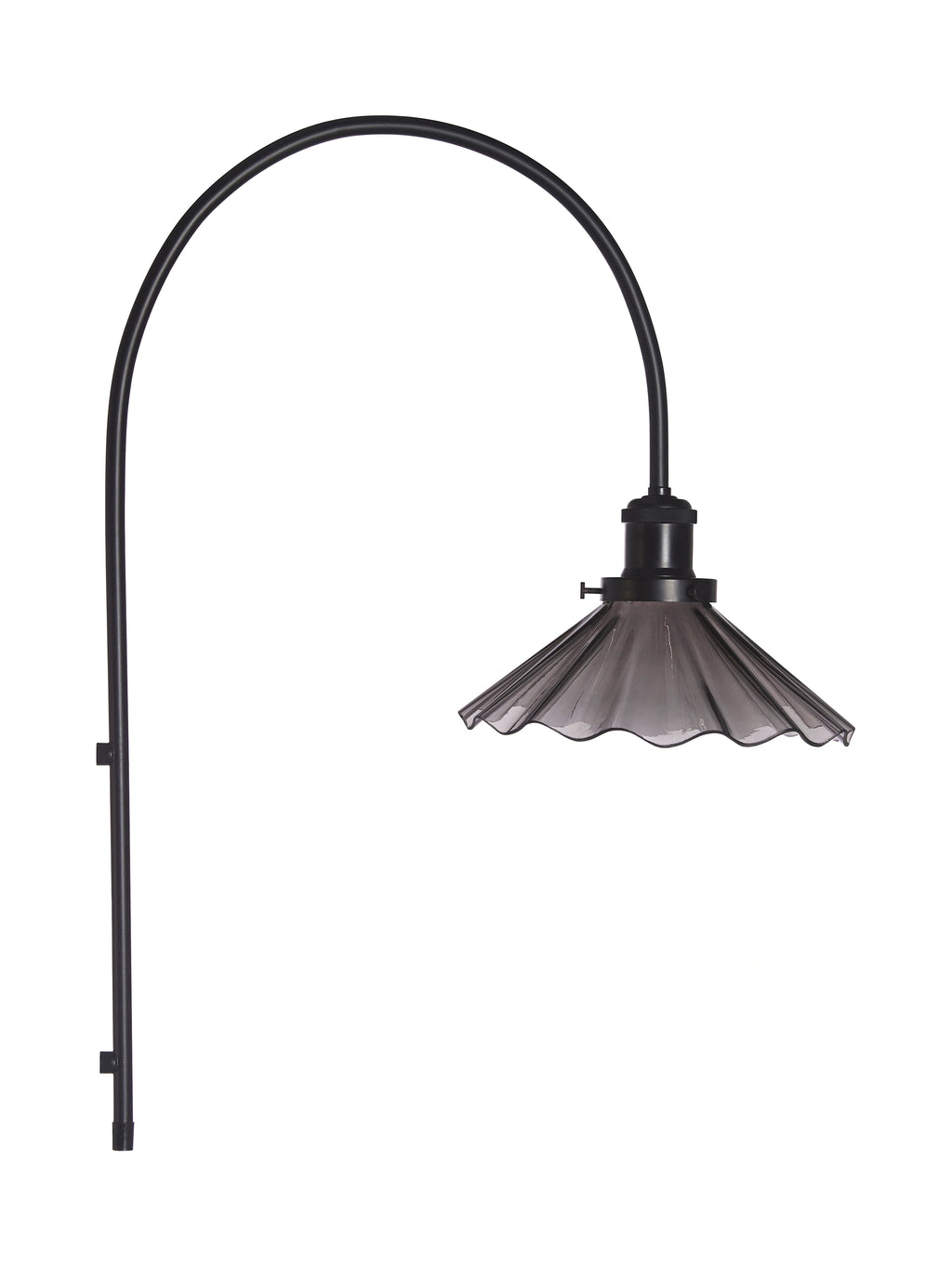 August vägglampa 25 cm, svart veckad