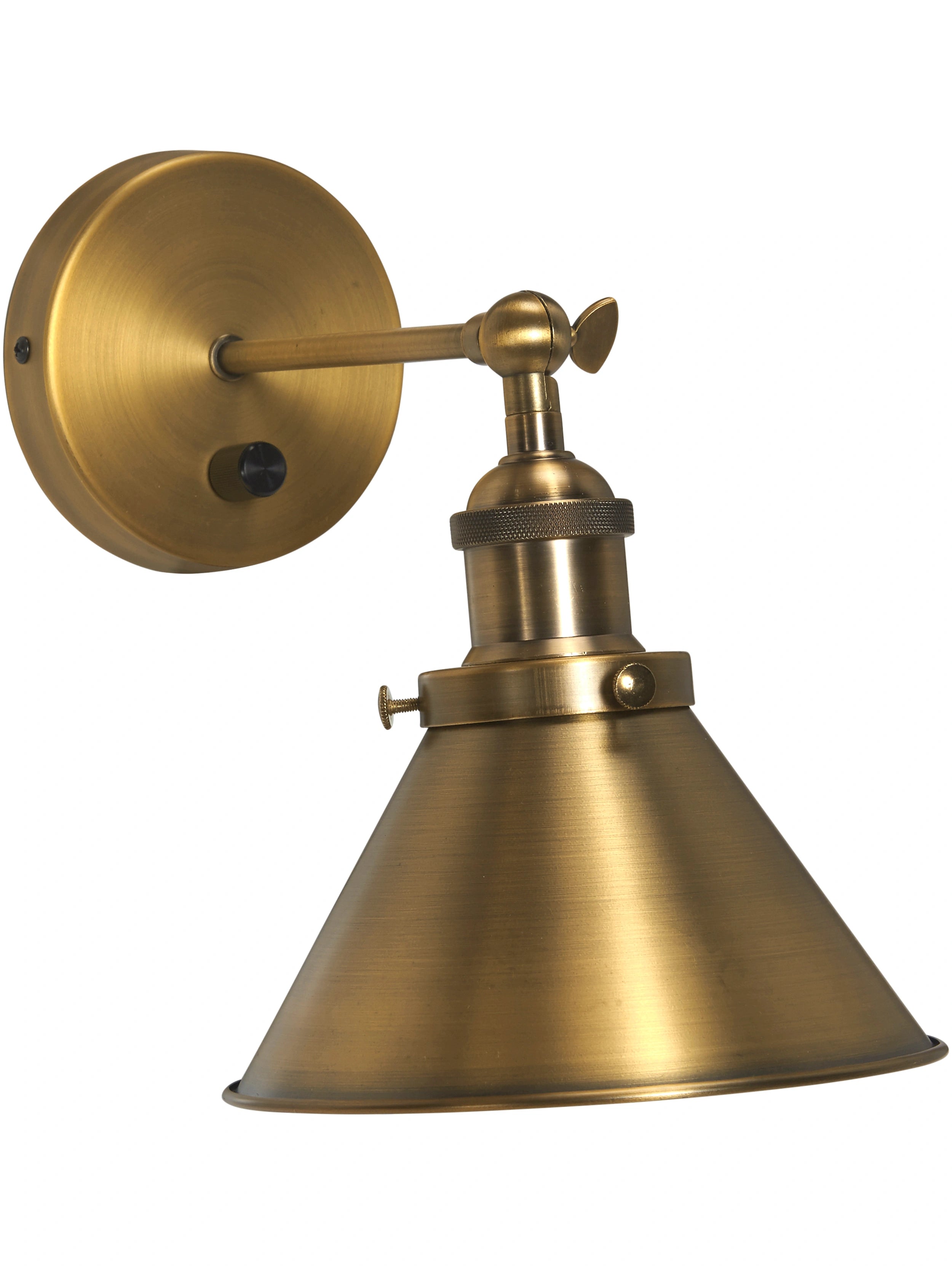 Anton vägglampa 18 cm, Antikmässing med dimmer