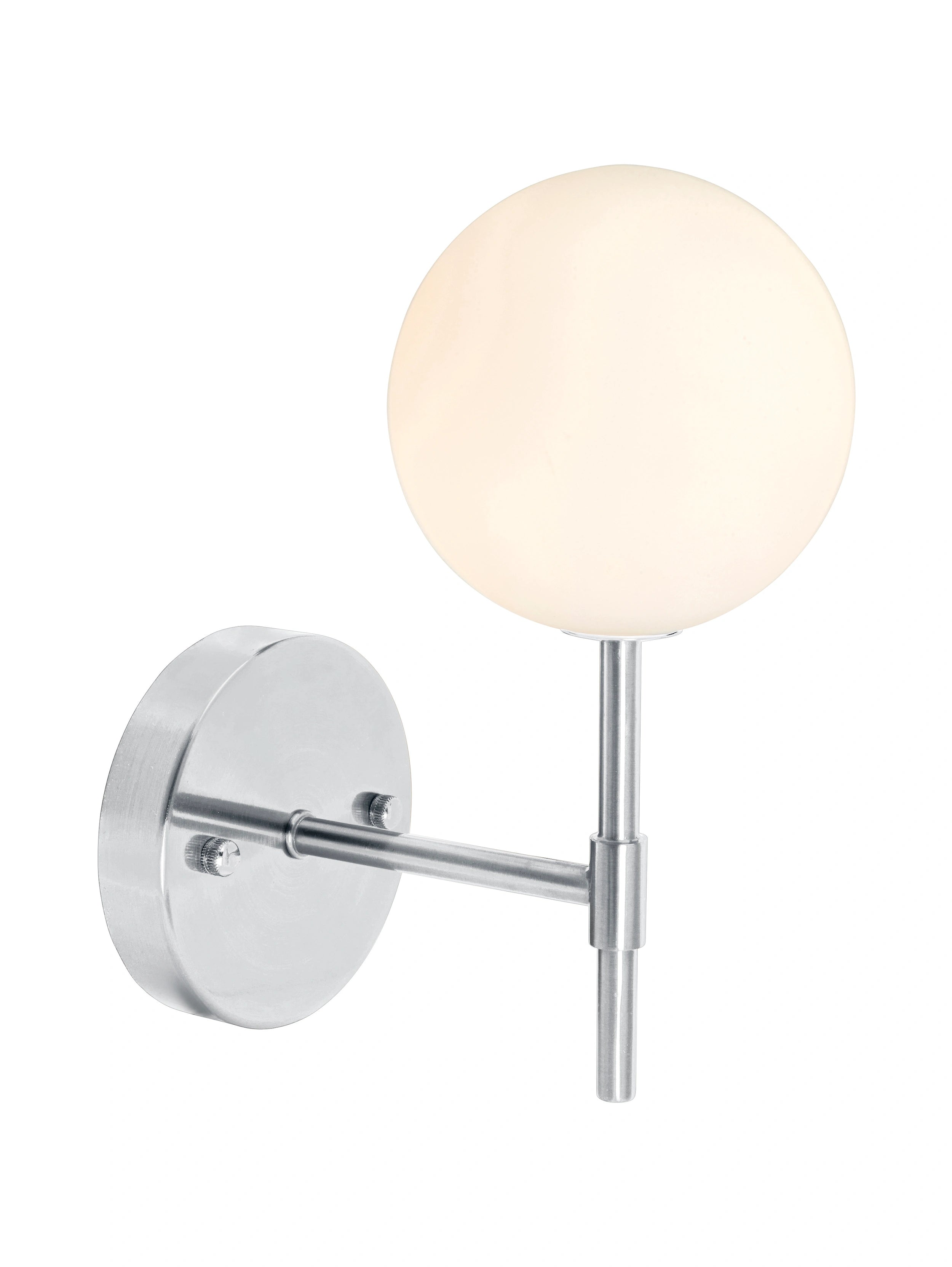 Sigma S vägglampa 25 cm, krom opalglas