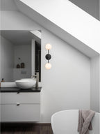 Sigma D vägglampa 49 cm, svart opalglas