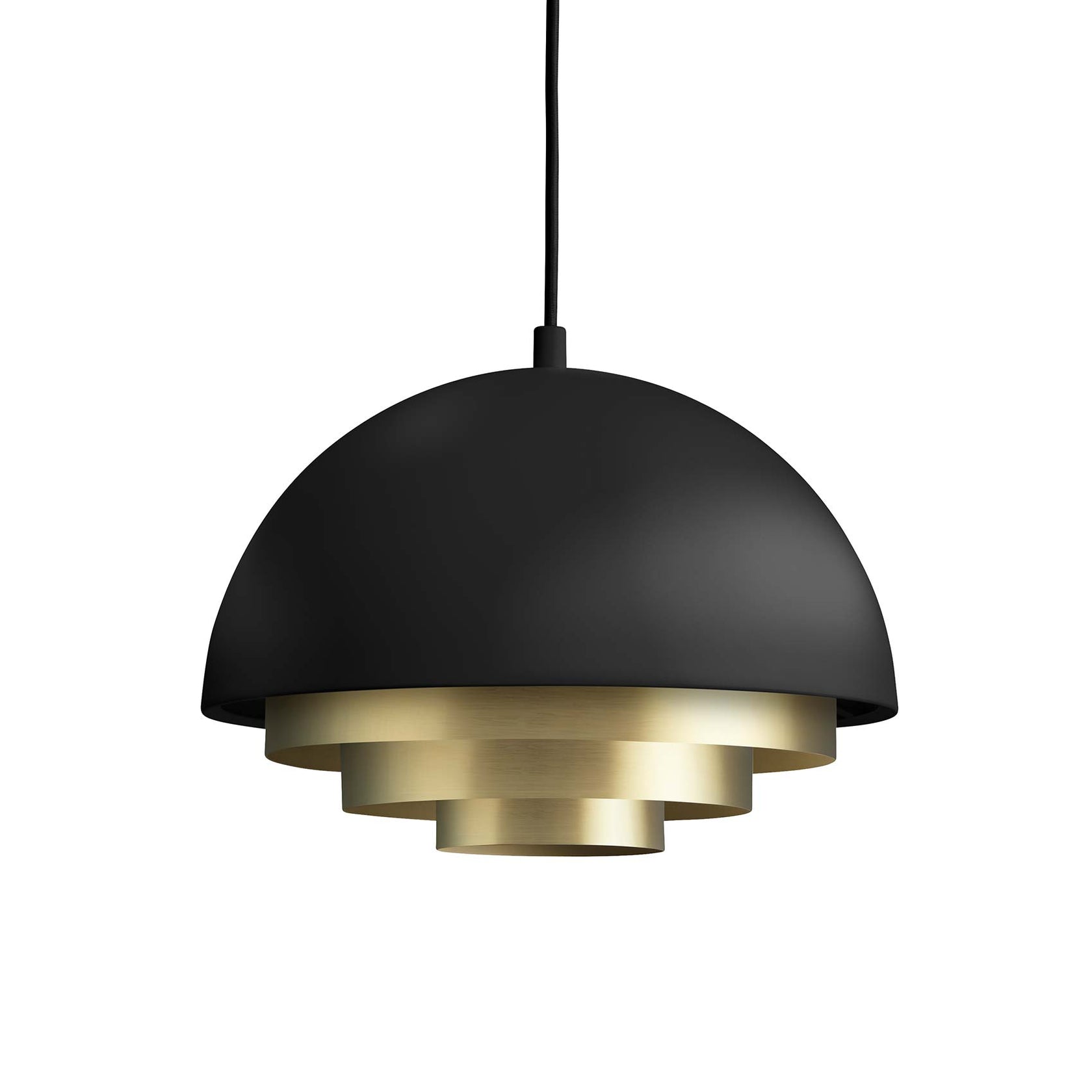 Milieu Colour Mini Taklampa, Matt Black & Brass