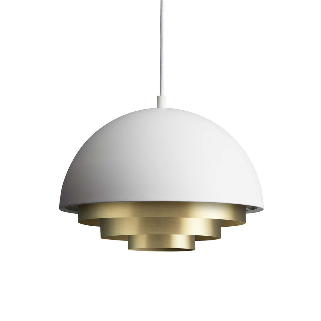 Milieu Colour Mini Taklampa, Matt White & Brass