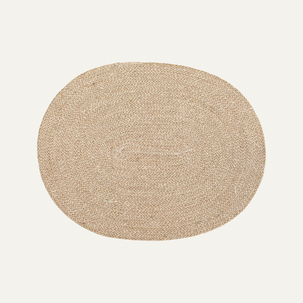 Placemat Ella white/natural oval 6-pack