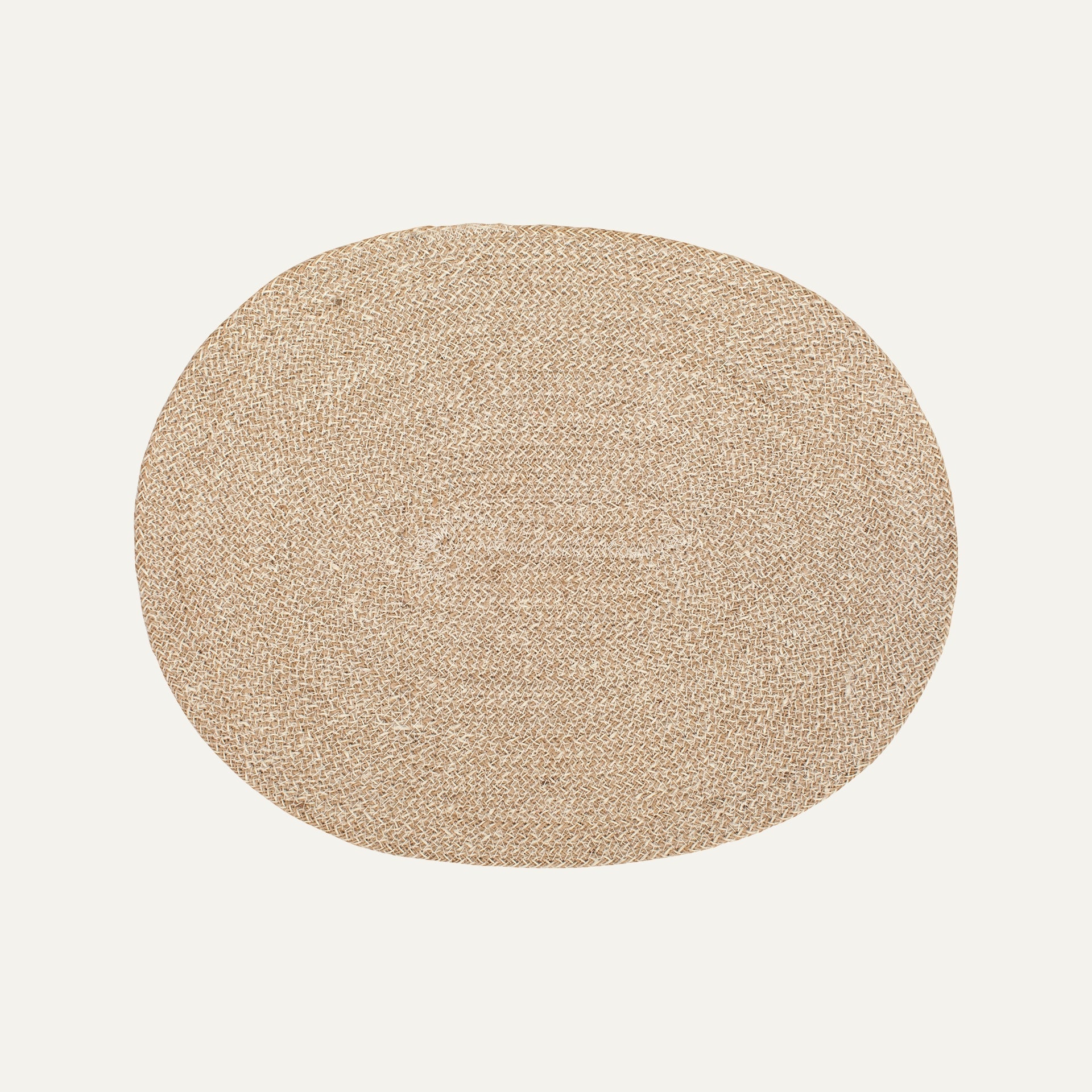 Placemat Ella white/natural oval 6-pack