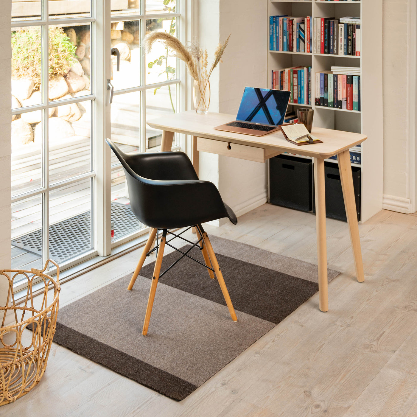 Stripes golvmatta 200x90 cm, sand/brun