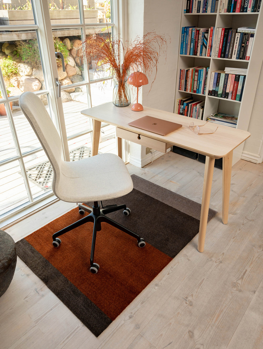 Stripes Horizontal matta sand/brun/terrakotta, 200x90 cm