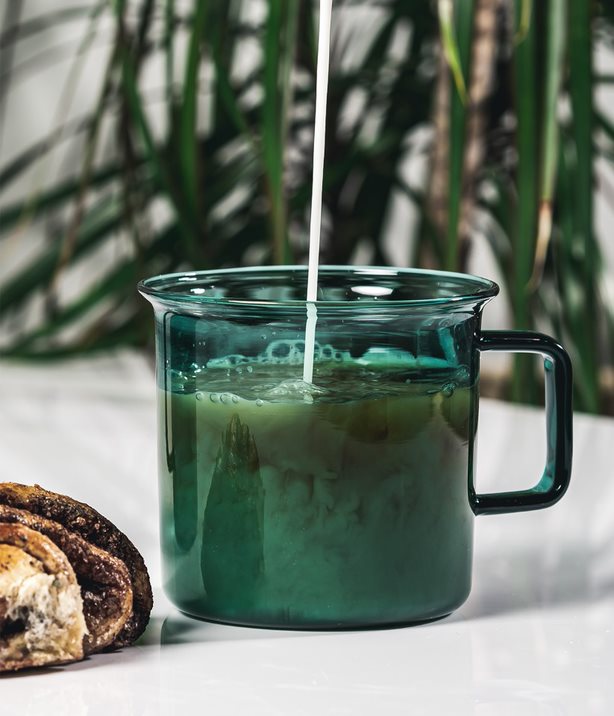 Glasmugg i borosilikatglas 6-pack, Blå-Grön 3,5 dl