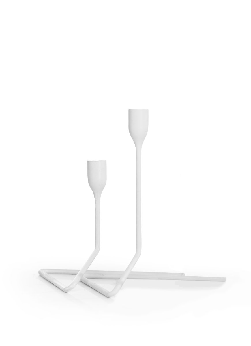 Puzzle ljusstake Vit, S+M