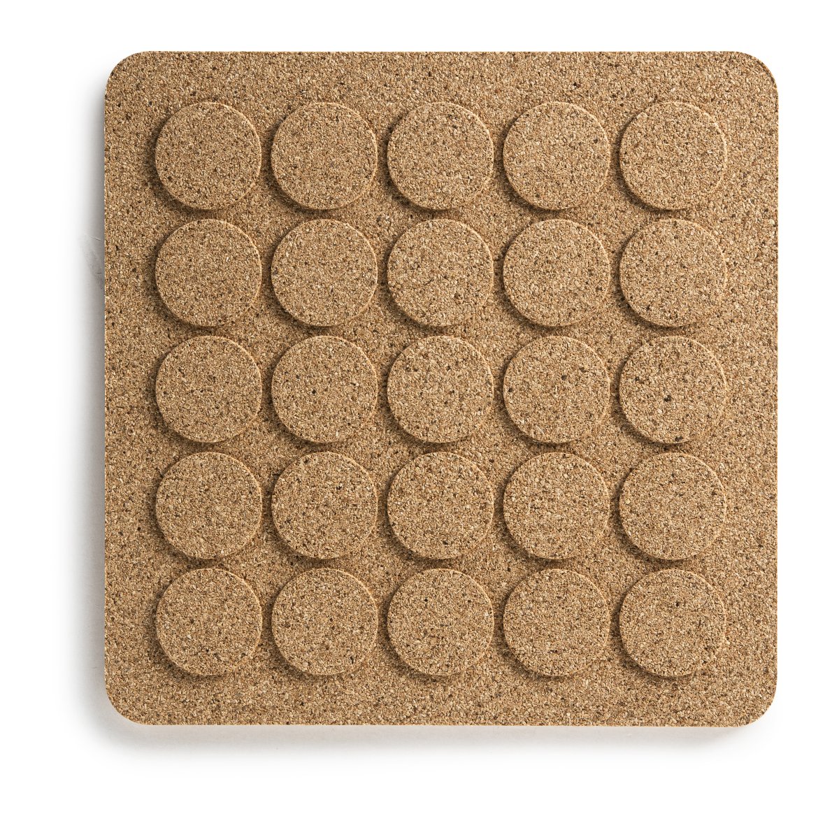 Grytunderlägg Kvadratisk DOTS, Naturkork