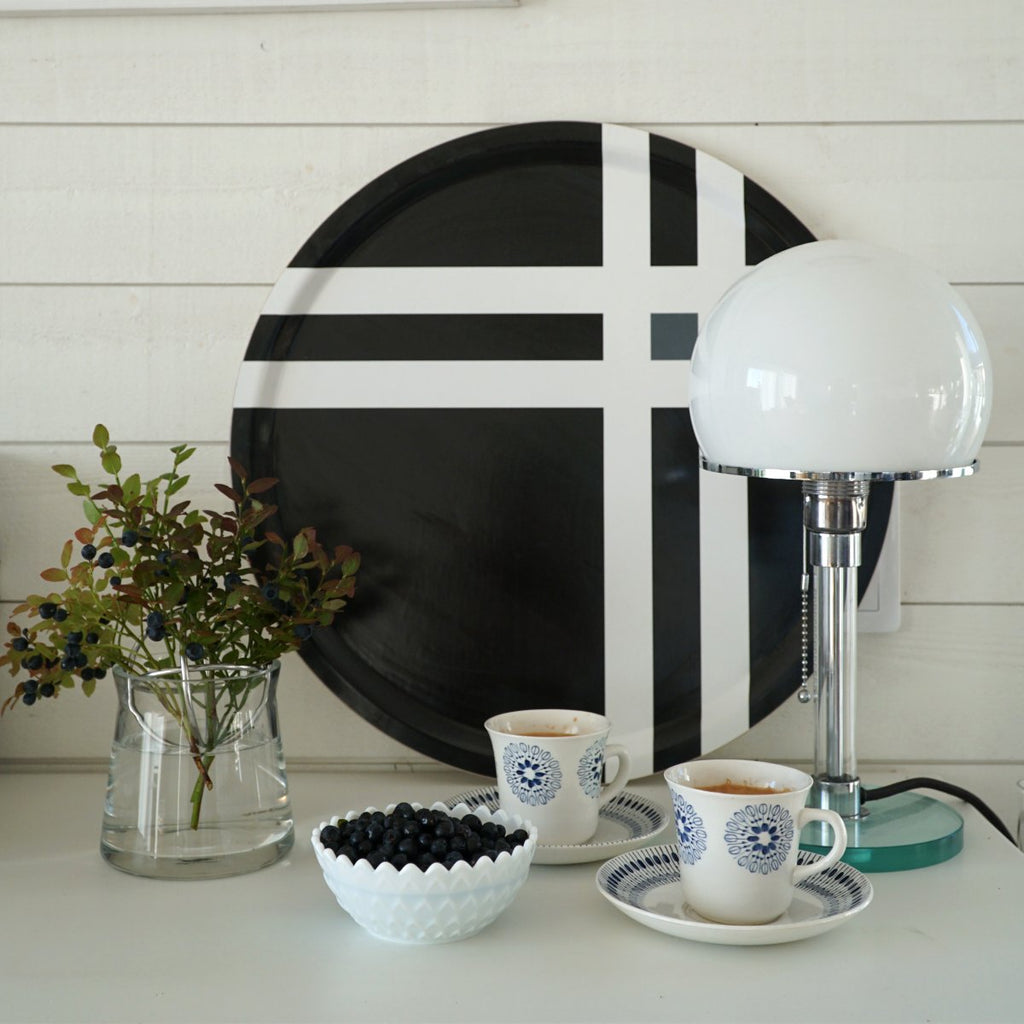 Bricka Cross tjock svart, D 46cm