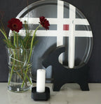 Bricka Cross grå, D 46cm