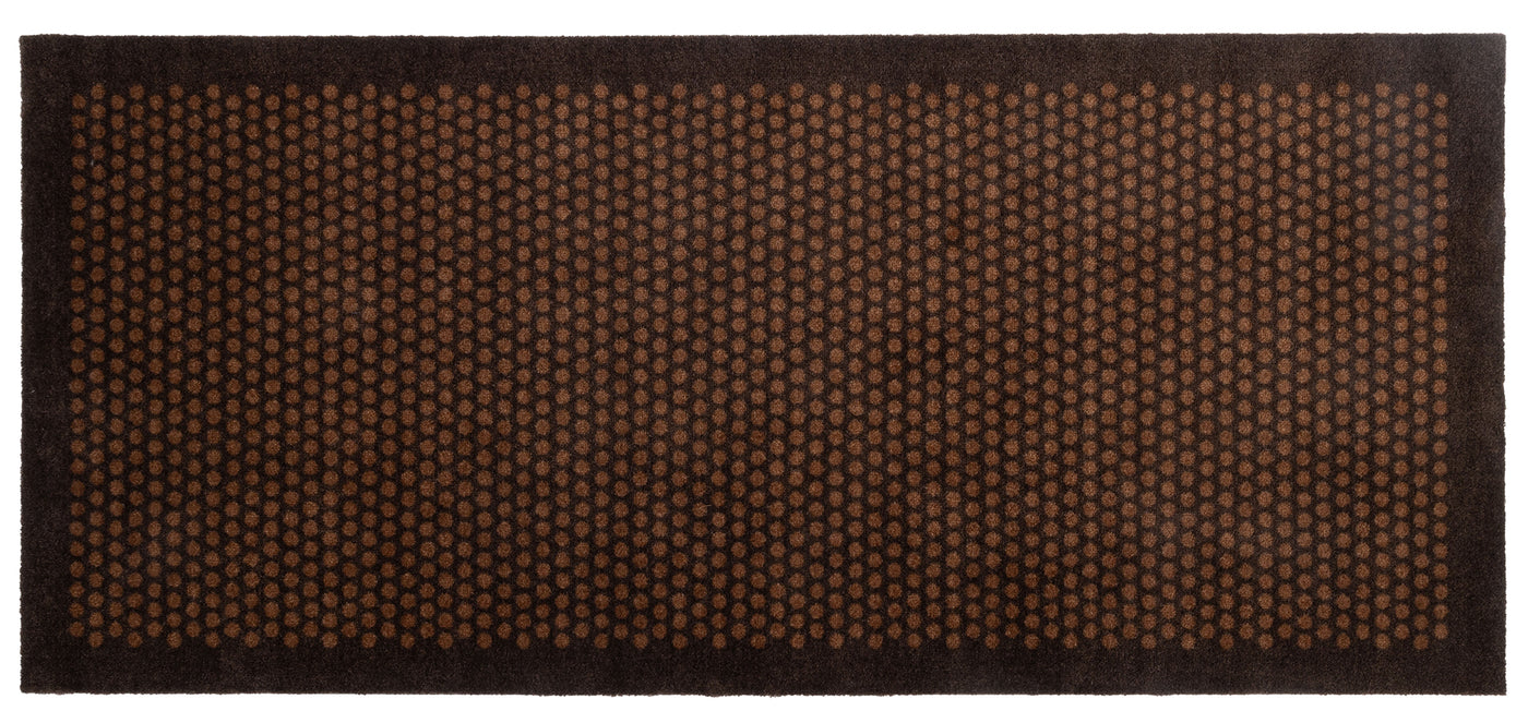 Dot golvmatta 200x90 cm, mörkbrun/cognac