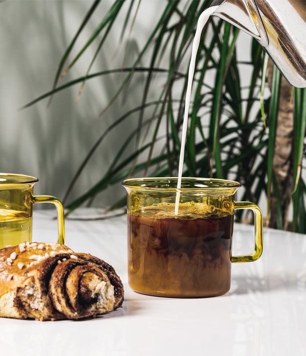 Glasmugg i borosilikatglas 6-pack, Gul 3,5 dl