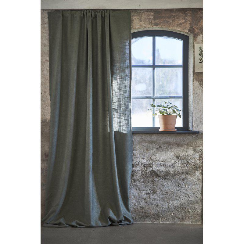 Göran gardinlängd 135x240 cm, Mörk olivgrön