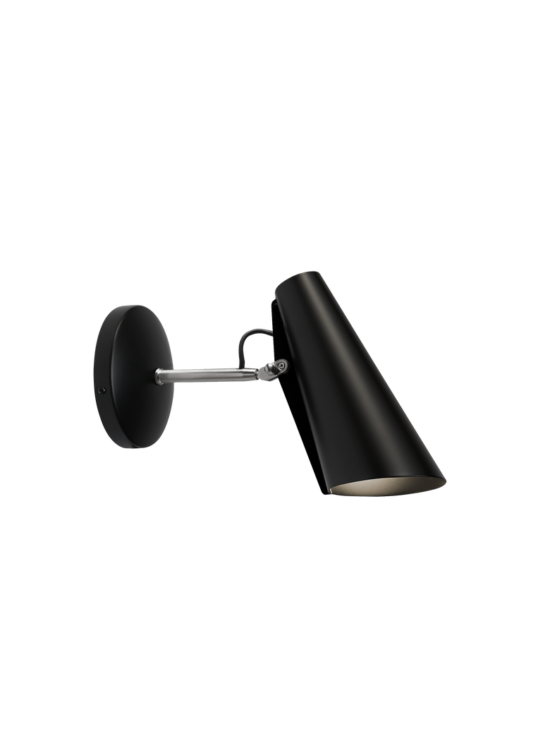 Birdy vägglampa Svart/Stål