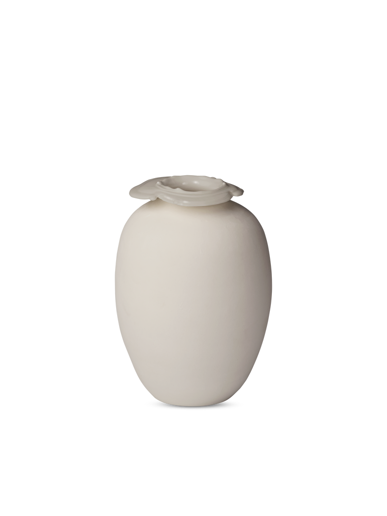 Brim vase H18 beige ceramics