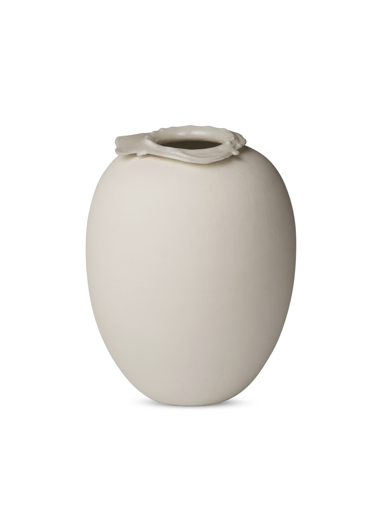 Brim vase H28 beige ceramics