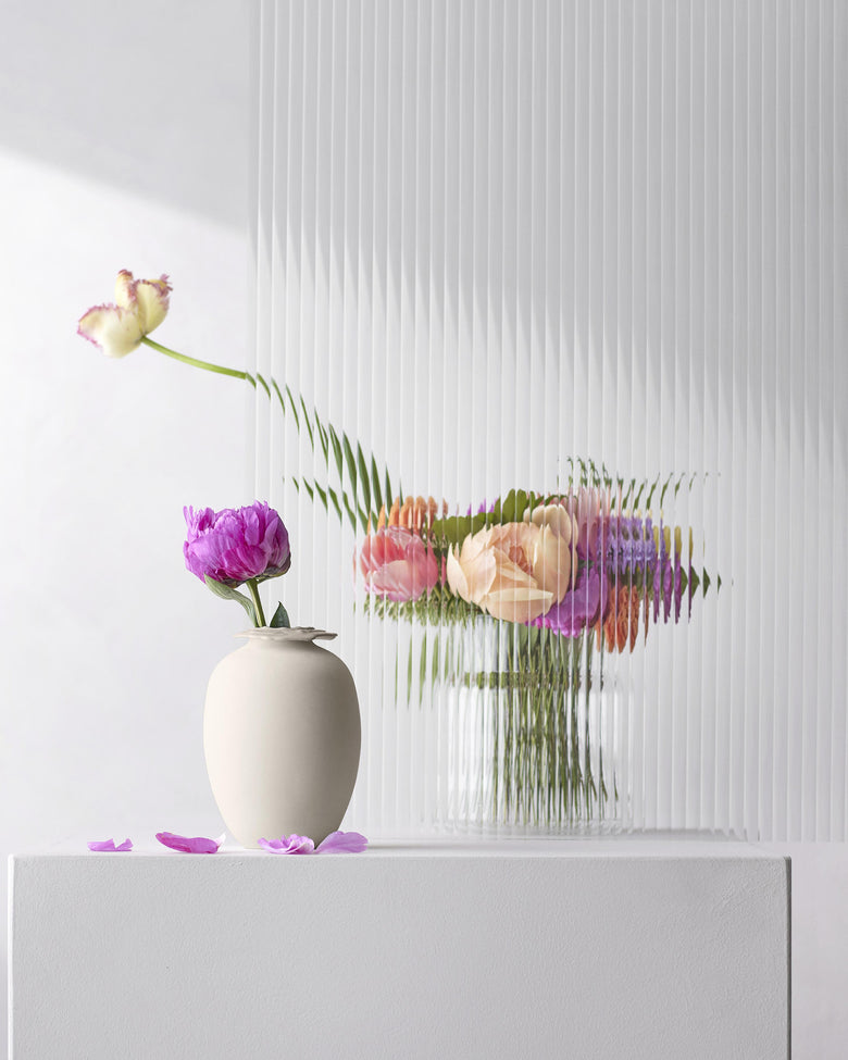 Brim vase H18 beige ceramics