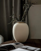 Brim vase H28 beige ceramics