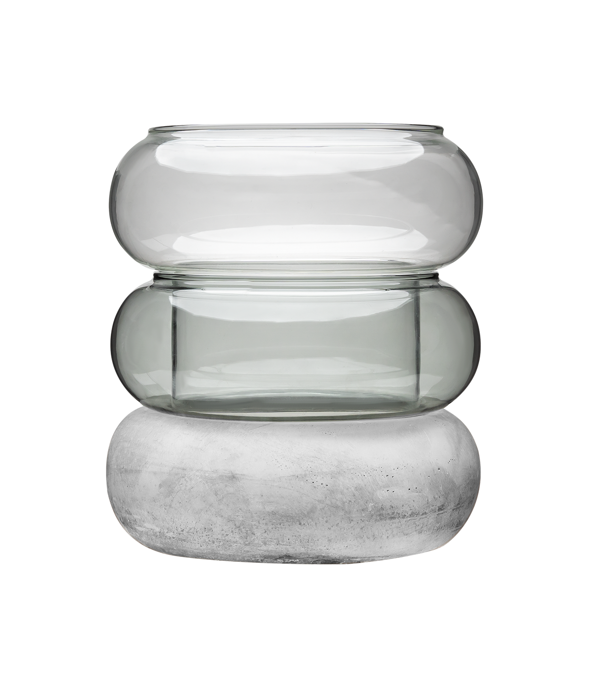 Bagel vas/ljuslykta 18,5 cm, grå