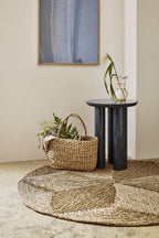 Esther Rund Matta med Stjärnmönster Ø120 cm, Tång