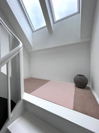 Stripes Horizontal matta sand/ljusrosa, 200x90 cm