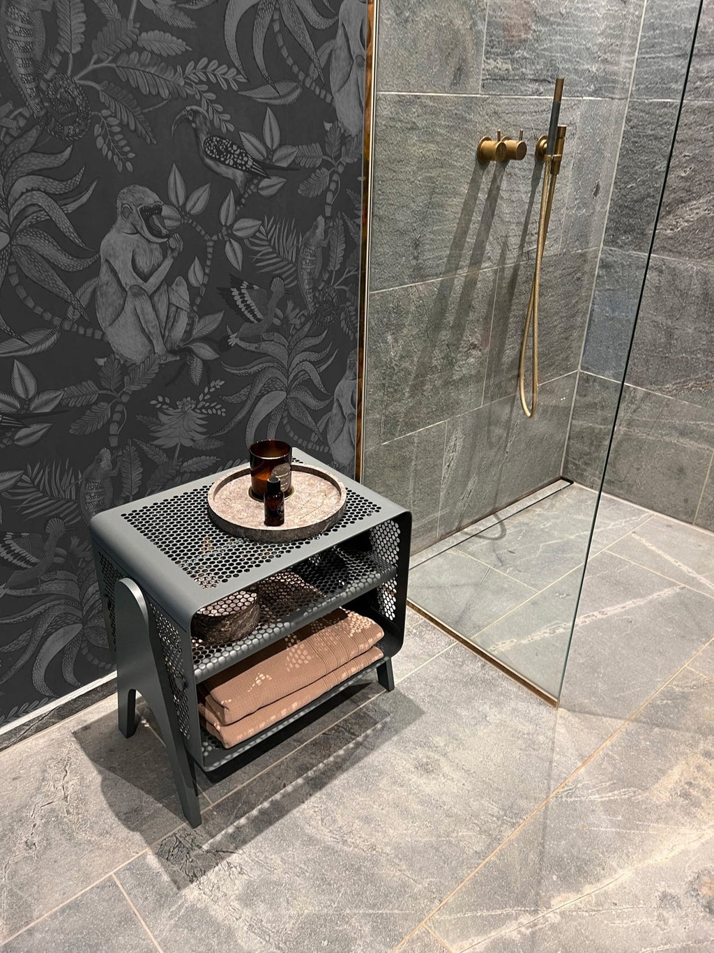 Rack golvhylla Dot stålgrå, 52x35x50 cm