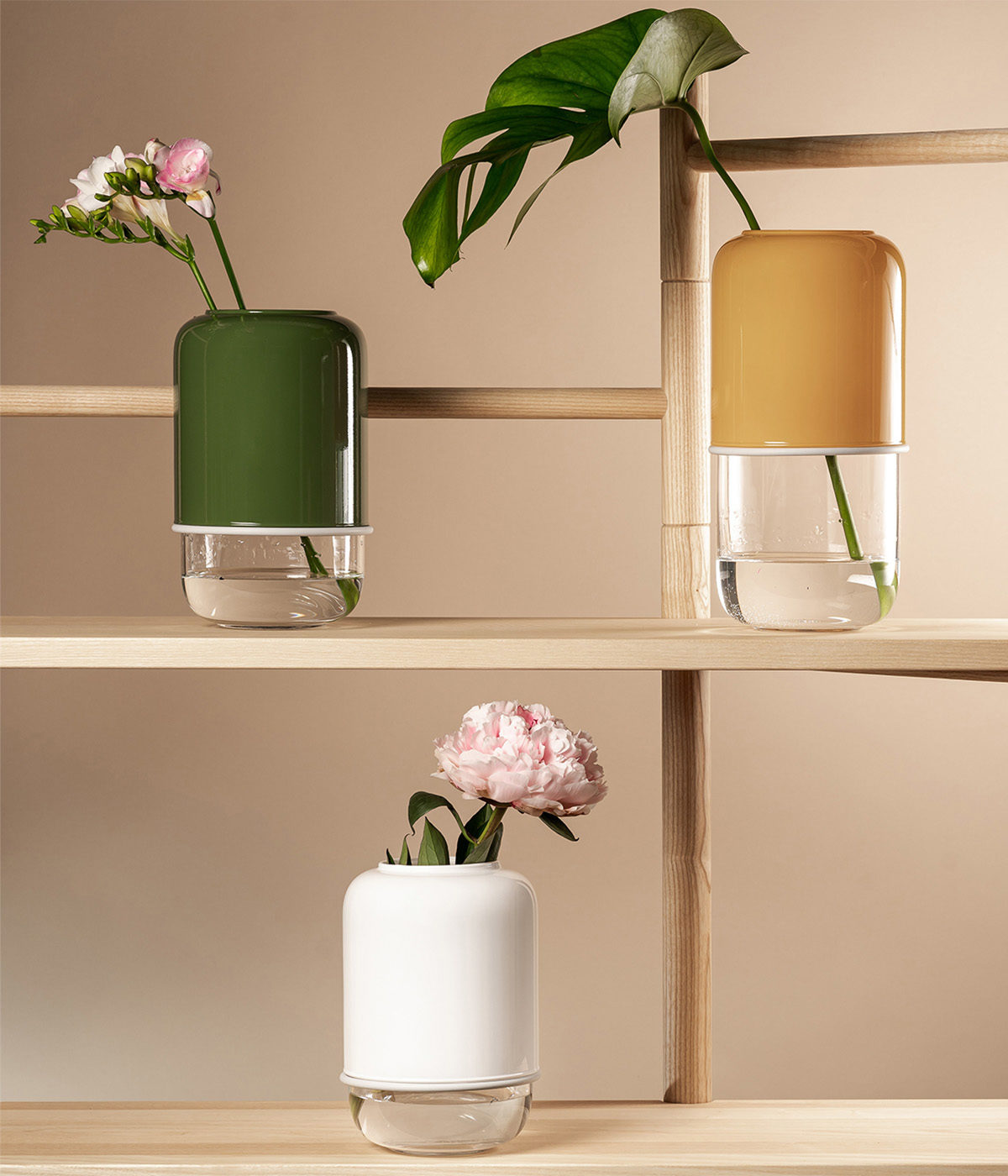 Capsule vas, klar/grön