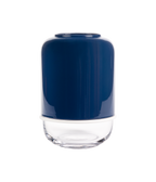 Capsule vas, klar/mörkblå
