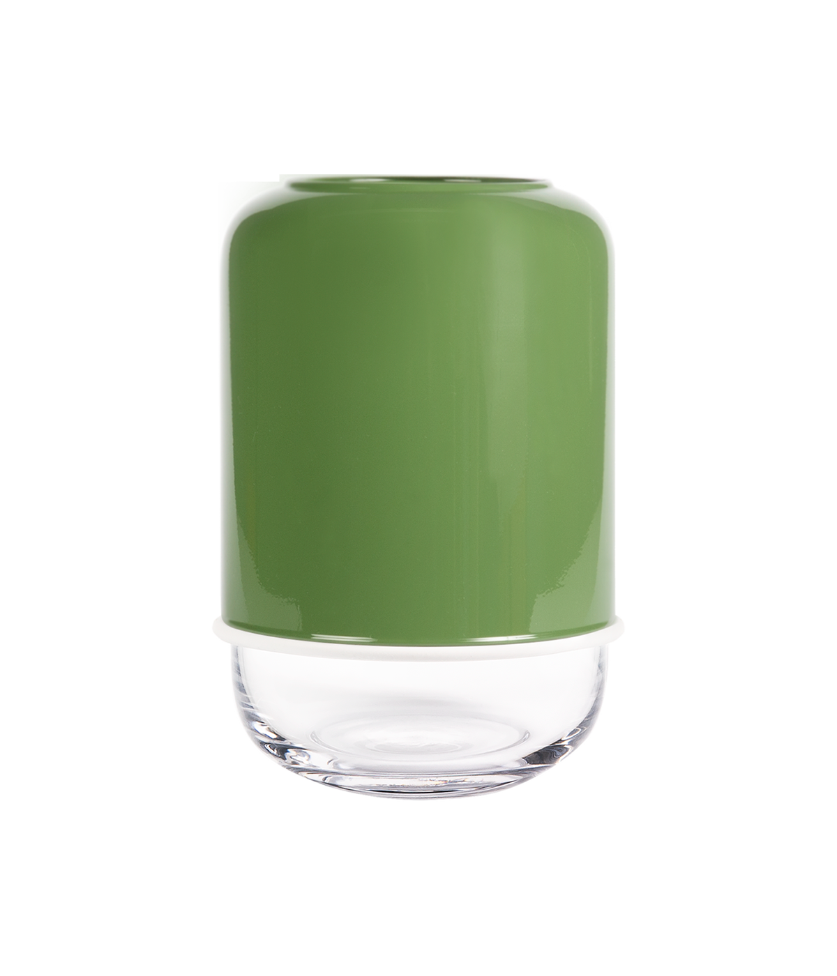 Capsule vas, klar/grön