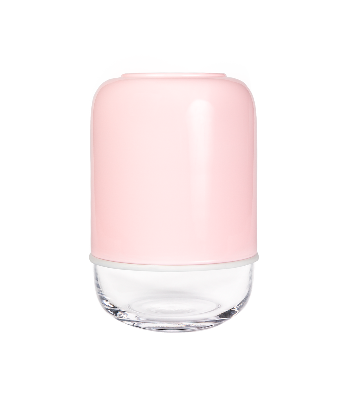 Capsule vas, klar/rosa