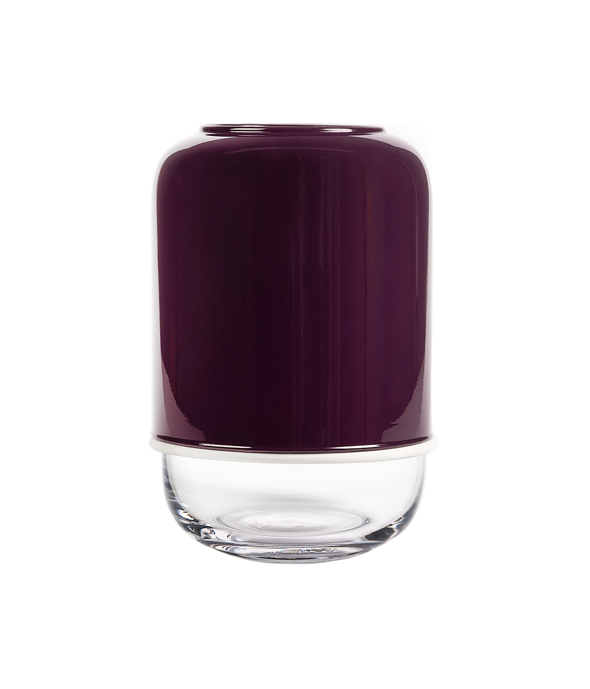 Capsule vas, klar/lila